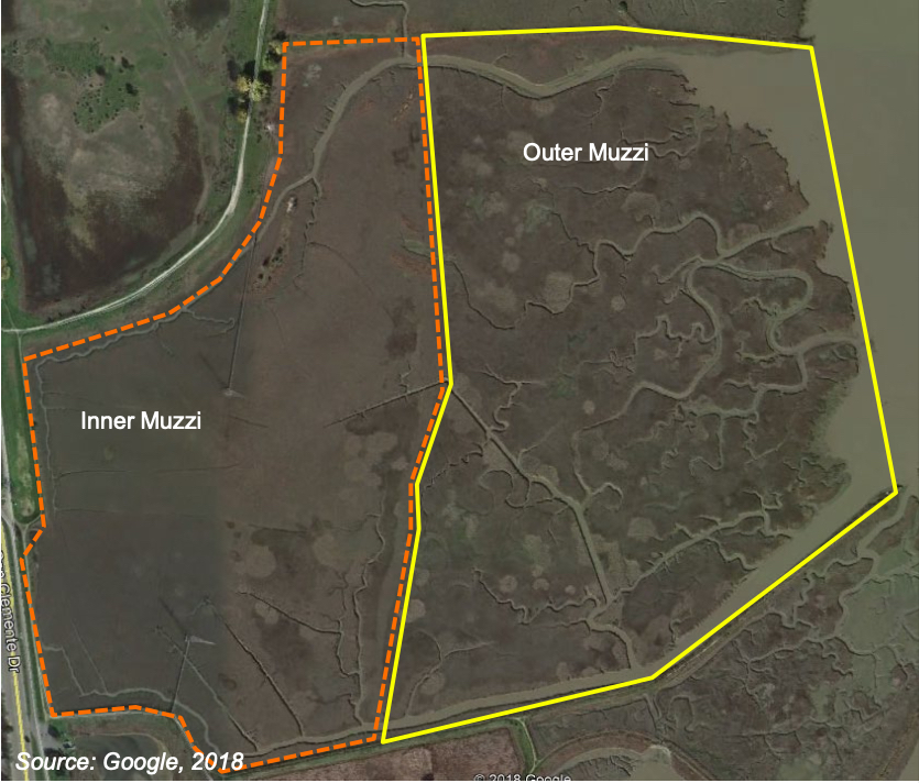 Muzzi Marsh site map. Image: ESA